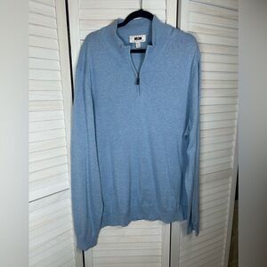 Joseph Abboud Blue Quarter Zip Lightweight Sweater. Size XXL
